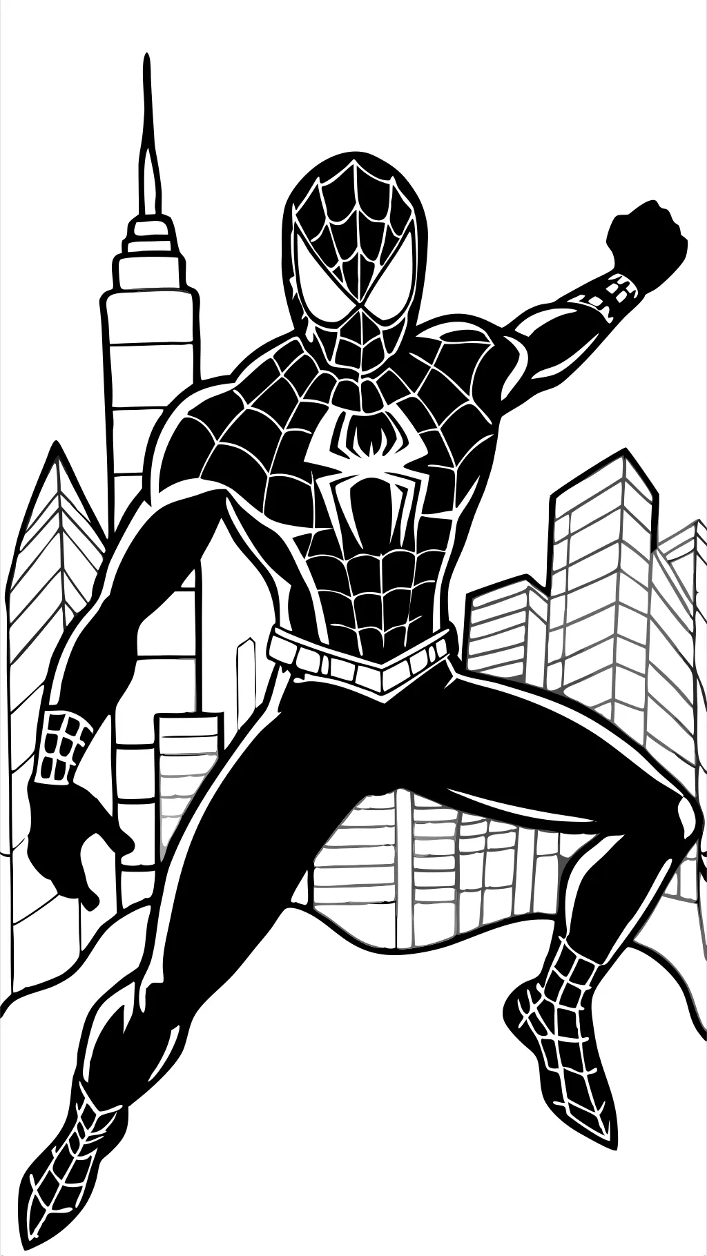 black spiderman coloring pages